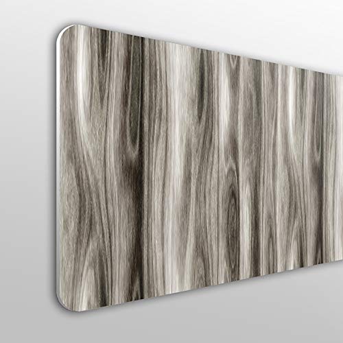 MEGADECOR - Testiera per letto in PVC, 10 mm, decorativa, texture di legno a righe, colore: grigio