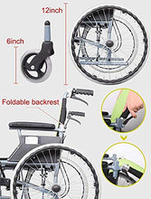 FTFTO Accessori per la casa Sedia a rotelle Leggera Pieghevole per Anziani disabili 11,5 kg Sedile Portatile da 43 cm con Freni per Allattamento e Freno a Due Mani Lega di Alluminio Verde