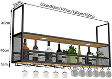 Amanti del vino Mobili da bar& Parete Wine Rack Legno Nero / soffitto d'attaccatura del supporto del vino del metallo / Cube Holder sospeso bottiglia di vino / legno scaffali galleggiante Mensola Home