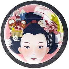 Geisha giapponese Pomelli per Porta Set di 4 Pomelli per Mobili Manopole per Cassetti Cucina Armadio Vetro