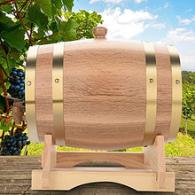 Zoternen - Barile di quercia per conservare liquidi, 5 l, fatto a mano, per whisky, con rubinetto (colore: naturale)