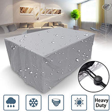 CH-GTJ Copertura Tavolo Esterno Giardino, Tessuto 420D Oxford Telo Copritavolo da Esterno Impermeabile Anti Vento Copertura Mobili da Giardin Copri Tavolo da Esterno,Argento,330x220x90cm