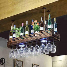 YWYW Portabicchiere da Vino Illuminato portabottiglie Americano retrò da Appendere Bar KTV a Testa in Giù Porta Calice Creativo per la casa (Dimensioni: L100 * W27CM)