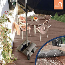 Baser Sacchi di Sabbia rettilineo e riempibili: Peso per ombrelloni, Trampolino, Peso ombrelloni decentrati, stendibiancheria, Alternativa alle Peso Ombrellone da Giardino (Grigio Scuro, 4 x 25 kg)