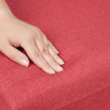 Relaxdays Sgabello con Contenitore, Pieghevole, Imbottitura Morbida, Quadrato, Stoffa, HLP: 37x37,5x37,5 cm, Rosso