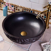 Jgophu China Artistic Porcelain - Lavabo in ceramica, realizzato a mano, colore: Nero