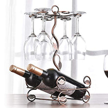 Gn shop Portabottiglie per Vino - 2 Bottiglie di 6 Bicchieri di Ferro Battuto Scaffale per Vino Creativo Decorazione Domestica Wine Rack