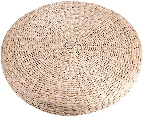 gongxi Cuscino del Sedile Cuscino Rotondo per Pouf da 40 Cm Cuscino per Pavimento in Tatami Cuscino per Yoga Morbido da Meditazione in Paglia per La Casa