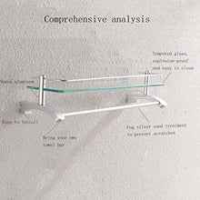 GDFEH Scaffale per Doccia Scaffale per Sdraio Posaggio in Vetro Bagno Bagno Scaffale per Doccia da Bagno Bagno da Bagno Scaffale da Bagno con portasciugamani, Spazio in Alluminio Argento 23.7x5.9inch