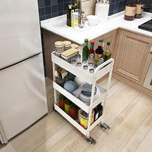 LYM &ripiano di stoccaggio Scaffalature Mobili per Bagno Finitura per Bagno Scaffale per Cucina Carrello per Verdura e Frutta 3 Strati con Ruote Scaffale Mobile Bianco Scaffale di Finitura
