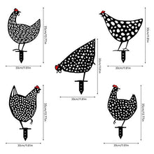 Gallo in metallo Silhouette Silhouette Pali per cantieri, Gallina Lifelike Hollow Out Polic Pollo Siluetta Decorativa Giardino Stakes Metal Hen Shade Decor Art, per giardino all'aperto (5pcs)