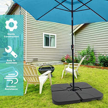 Todeco Pesi per Ombrellone Base per Ombrellone con Maniglia in Metallo, Set 4pz Base per Ombrellone da Giardino Balcone Terrace, Possono Essere riempiti con Acqua o Sabbia, 60 Litri / 90 kg