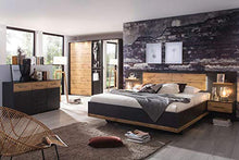 AVANTI TRENDSTORE - Bison - Comó in Legno Laminato di Colore Grigio Metallizzato/Quercia Wotan con 2 Ante e 6 cassetti. Dimensioni Lap 140x81x42 cm
