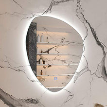 L&ED Specchio da Bagno Illuminato a LED Specchio da Trucco per Trucco da Parete con luci, Interruttore a sfioramento IP44 retroilluminato Senza Cornice （Forma a Goccia）
