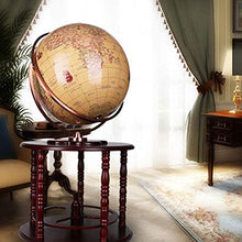 JNMDLAKO Globo Grande mappamondo educativo con Base in Legno Portabottiglie per Vino Bar in Stile retrò Portabottiglie Portabottiglie per Vino Organizzatore per Bevande Antico 62CM