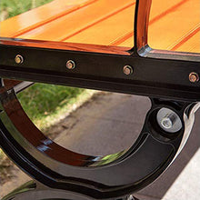 Panchina da Giardino All'aperto, 120 Cm / 150 Cm, Panca da Patio Vintage per 3 Persone con Schienale E Bracciolo, Struttura Robusta E Durevole in Ghisa E Sedile in Legno-plastica