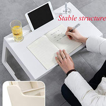 Tavolo da Letto Portatile, Tavolo da Computer Pieghevole, Supporto per Laptop con Slot per Tazza, Tavolino da Divano in ABS per Leggere, Lavorare E Guardare Film