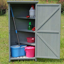 BESTSOON Armadietto da Esterno per Mobili da Giardino Outdoor in Legno Strumento Cabinet Storage Shed Sun e Impermeabile for Balcone Giardino Patio 4-Tier Strato Regolabile