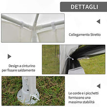 Outsunny Tenda Gazebo da Giardino Pieghevole con Zanzariera, Struttura in Metallo Copertura PE, 395x295cm, Bianco