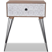 AYNEFY Tavolino con Cassetto in MDF, Comodino Camera da Letto Marrone Moderno con Cassetto Tavolino Soggiorno Salotto in Legno e MDF Laterale da Divano 44 x 30.5 x 57.5 cm