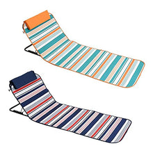ZYZY 2 in 1, lettino da spiaggia, portatile, pieghevole, regolabile, per pausa pranzo e pesca, reclinabile, tappetino da spiaggia