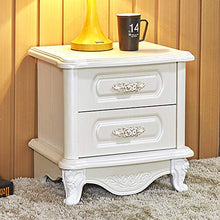 Comodino CStorage Cabinet Dresser Organizzatore in Camera da Letto Corridoio Ingresso 2 Cassetti Bianco Lassic Legno Comodino End Table Storage Tower per la Camera e L'Ufficio