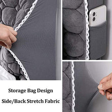 Copertura per Testiera per Letto Corto in Peluche Singola Matrimoniale Fodera per Testiera Letto Morbido Velluto Cotone Trapuntato Copri Protezione Letto Testa Posteriore Decorazione,Grey1-170cm