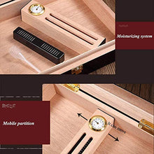 Adesign Handmade Cigar Humidor Digitale igrometro, 15-Conte Spagnolo Rivestito Cedro Scatola di sigari con Piano in Vetro Design, di Legno Solido Sigaro idratante costante umidità Cigar Box