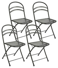 RD ITALIA Set 4 Sedie Pieghevoli da Giardino 42x52x81 cm in Acciaio Flipper Antracite