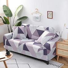 Copridivano Elasticizzato Stampa Copripoltrona Fodere Copridivani Elastico 3 Posti Sofa Mobili Protettore Copertura Divano Antiscivolo Motivo geometrico viola Copridivano Elasticizzato