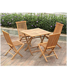 Set tavolo e sedia in teak pieghevole per esterni, tavolino e sedia per porta patio, set 3 pezzi di mobili per il tempo libero per terrazza balcone, per giardino / prato / piscina sul retro