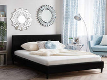Beliani Fodera per Letto in Tessuto Nero Poliestere Lavabile 180 x 200 cm FITOU
