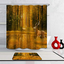 Combinazione Bagno. Immagini Chiare E Colori Vivaci Rendono Il Tuo Bagno Pieno di Vita. Accessori da Bagno. Foresta. Acqua del Lago. Renna.
