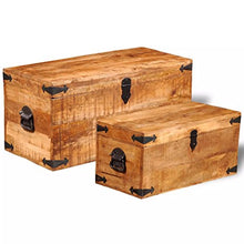 XINGLIEU Baule portaoggetti Marrone,2 unità, Baule portaoggetti in Legno, Tavolo supplementare, 70 x 35 x 35 cm