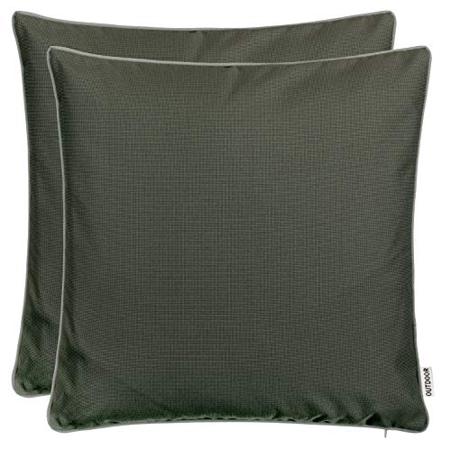 Cuscino decorativo da esterno e da giardino, con imbottitura, in tinta unita, resistente alla sporcizia e impermeabile, con chiusura lampo, dimensioni: 45 x 45 cm