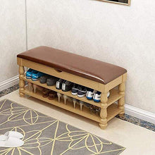 YANG Imbottito Poggiapiedi Bagagli Cassa di Legno Change Scarpe Banco del Pattino tormenta Guardaroba Bagno Pouf ottomano, Carico Massimo 300kg (Color : Dark, Size : 80x30x42cm)