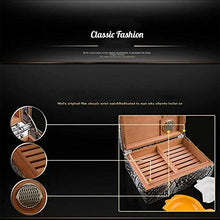 NIHAOA Accessori del Sigaro Corrosione Cigar Humidor in Pelle di Superficie for 25-30 sigari Desktop Rivestito Cedro Box con igrometro e umidificatore Buon apporto di umidità