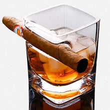 Bicchiere da Whisky con poggia sigari, Bicchiere in Cristallo Senza Piombo, Alta Definizione, Amanti del Whisky, Bourbon, Scotch e sigari, utilizzato nei Bar, Famiglia,320 ml,A