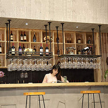 Portabicchieri da Vino Portabottiglie da Vino a Soffitto Rovesciato Portabottiglie per Uso Domestico in Metallo Artistico in Ferro per Cucina Bar Ristorante,Black Single Layer