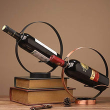 Portabottiglie Vino Supporto del Vino, Cerchio del Metallo del Vino Server, Server Bottiglia, Bevande Presentazione, Design Semplice ed Elegante, Adatto a Quasi Tutte Le Bottiglie,Ottone