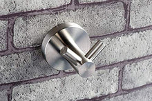 Ganci Appendiabiti da Parete, Gancio Portasciugamani, Porta Accappatoio, Montaggio a vite + Autoadesivo, con Viti Tasselli, Finitura Spazzolata, per Bagno, Cucina