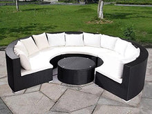 Bagno Italia Divano Rotondo scomponibile Nero Beige 10 posti tavolino Vetro Esterni Piscina I