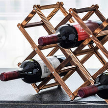Portabottiglie in legno pieghevole a 10 scomparti Portabottiglie per bottiglie di vino Portabottiglie per vino Tavolo Portabottiglie da terra Scaffale per vino Scaffale per vino legno Controsoffitto