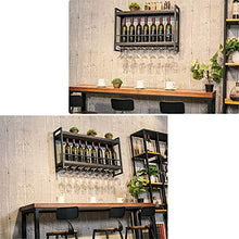 Classico Parete industriale montato Loft Retro ferro del vino del metallo Rack Shelf, Bottiglia di vino |Glass Holder supporto della cremagliera 18 Wine Glass bagagli impianto galleggiante Mensola Org