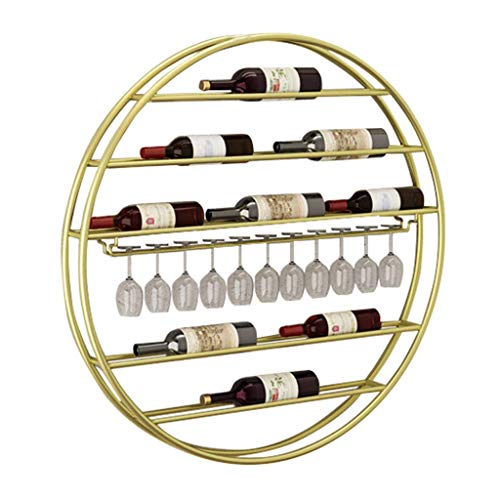 LYLSXY Wine Rack, Organizzare cucina rotondo Wine Rack supporto di vetro, Metallo, Ferro | Parete giù Upside attaccatura del supporto di vetro di vino/Goblet/Calici di stoccaggio | Perfetto Kitch