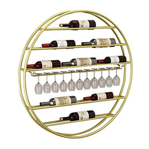 LYLSXY Wine Rack, Organizzare cucina rotondo Wine Rack supporto di vetro, Metallo, Ferro | Parete giù Upside attaccatura del supporto di vetro di vino/Goblet/Calici di stoccaggio | Perfetto Kitch