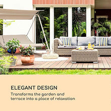 blumfeldt Garden Grove - Sdraio a Dondolo da Giardino, Telaio in Acciaio Rivestito a Polveri, Superficie con Rivestimento Rimovibile e Lavabile, Imbottitura Spessa 6 cm, Beige