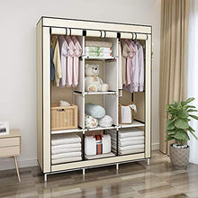UDEAR Armadio Piccolo Cabina Guardaroba Appendiabiti Richiudibile in Tessuto Non Tessuto Beige
