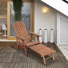 Outsunny Sedia a Sdraio Adirondack da Giardino Pieghevole Regolabile con Poggiapiedi 70 x 175 x 98cm