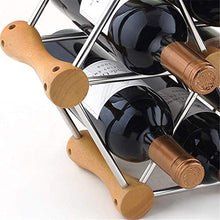 AYHa 6 bottiglie di vino rack di stoccaggio mensole Holder stand di visualizzazione decorazione luce di legno